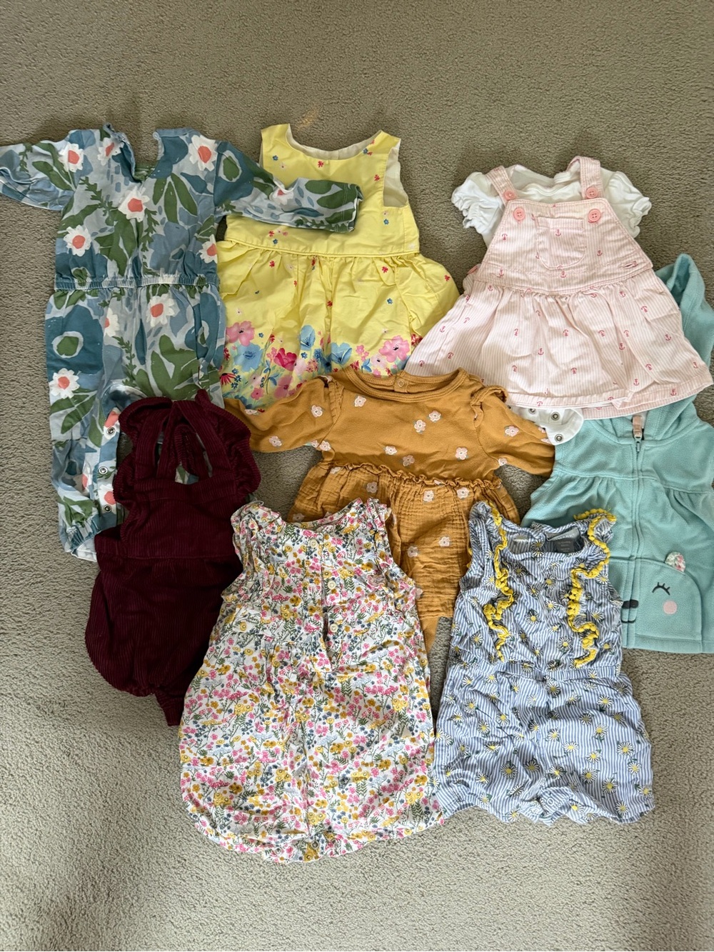 Baby Girls Mixed Dress Bundle - 0 to 9 months